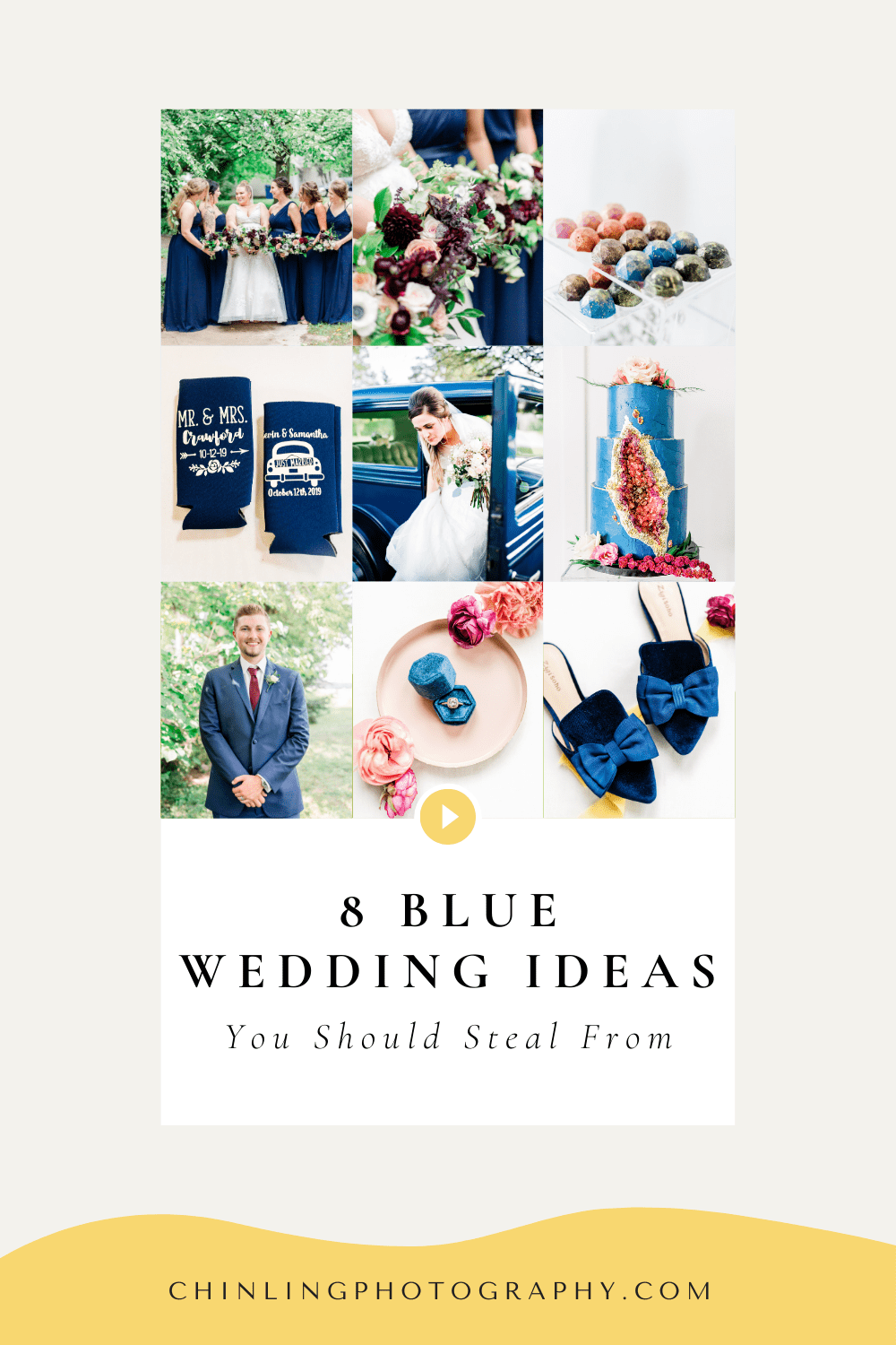 Blue wedding ideas photo collage