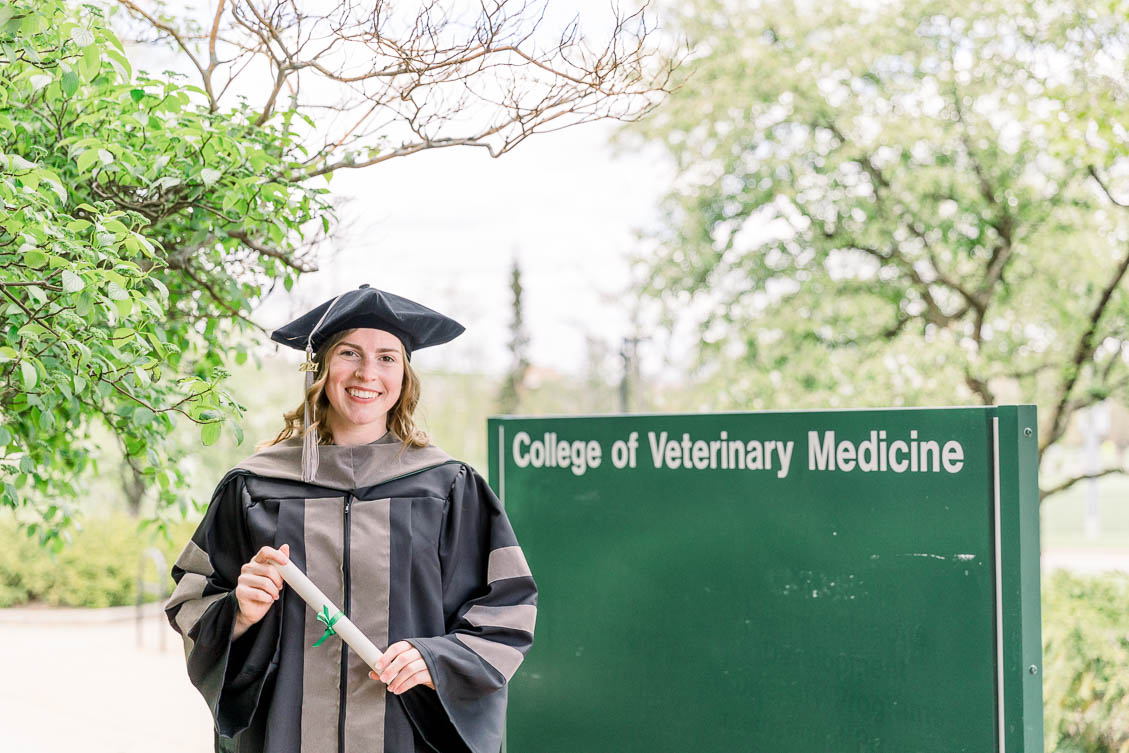 MSU graduation photo at College of Veterinary Medicine