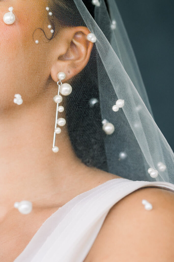 Asymmetric Pearl Drop Earrings photo by Beyond Jade