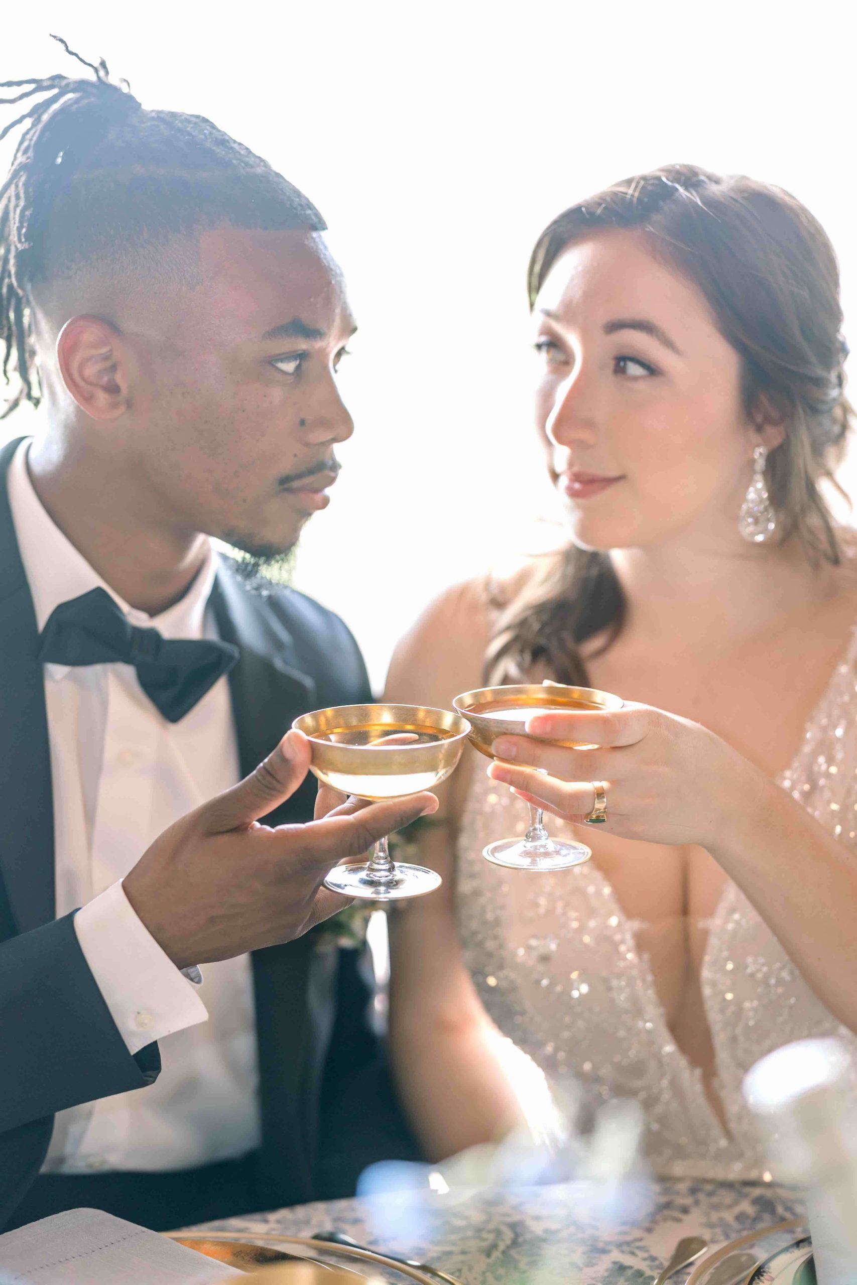 Waldenwoods Resort Wedding Bride and Groom Champagne Toast Portrait
