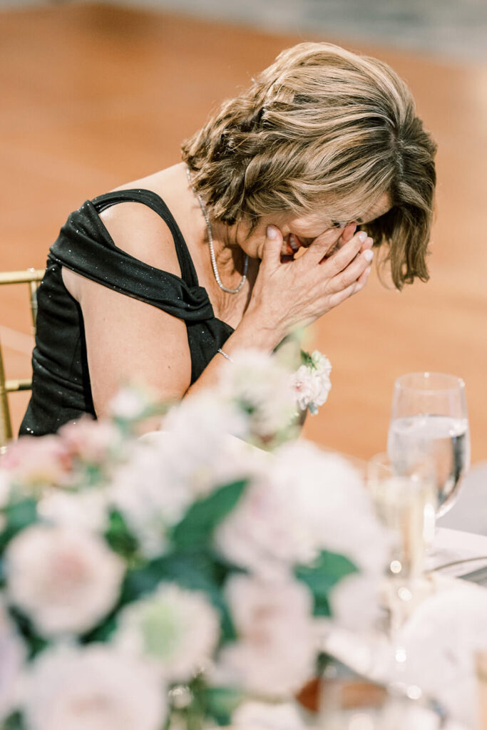 mom crying wedding reception Westin Hotel