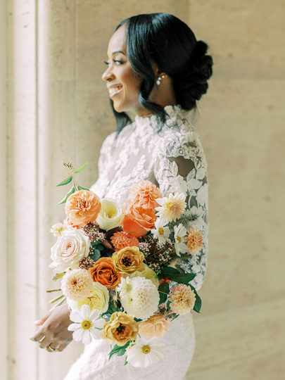 Saint John's Resort wedding bridal portrait with flower bouquet