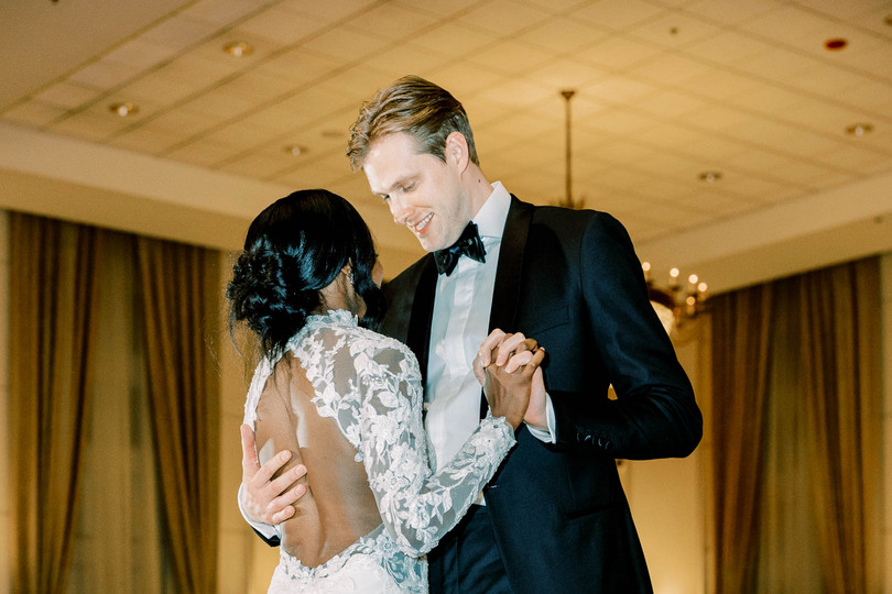 Nigerian American wedding bride and groom first dance at Saint John's Resort