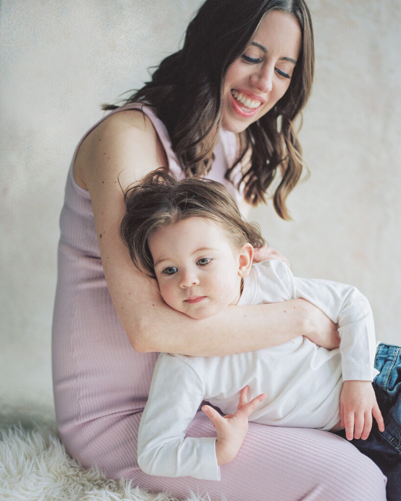 Midland Michigan family session on film mom and toddler daughter