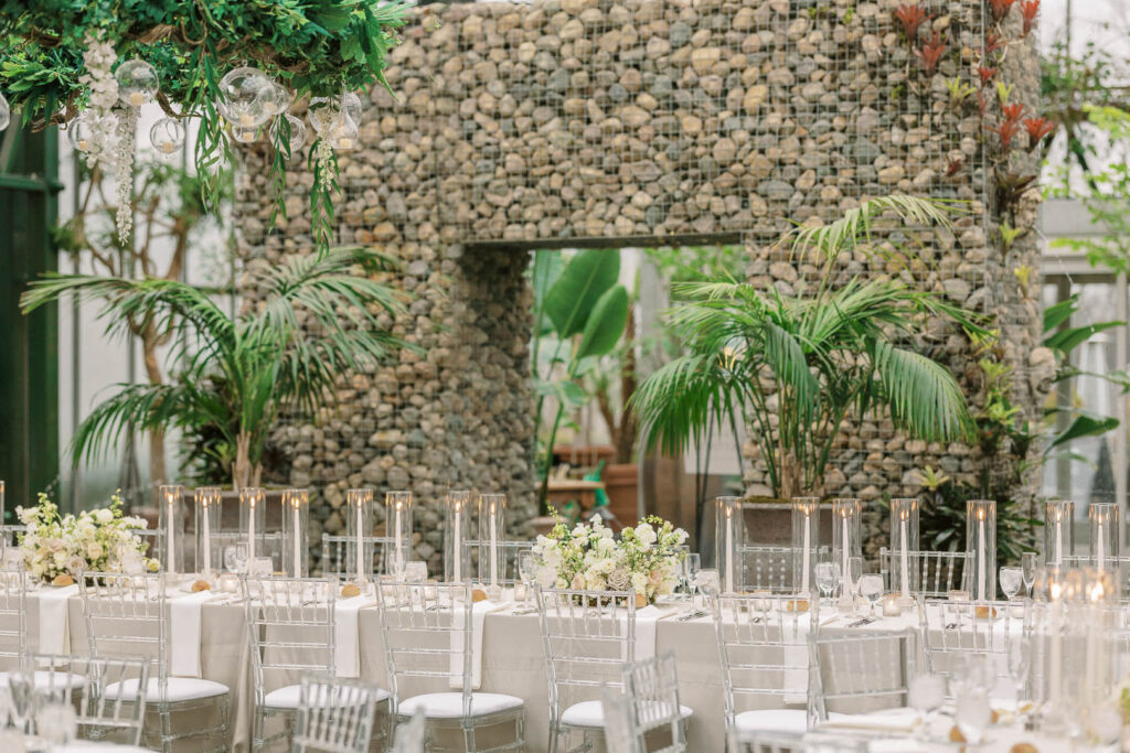 Planterra Conservatory wedding reception details
