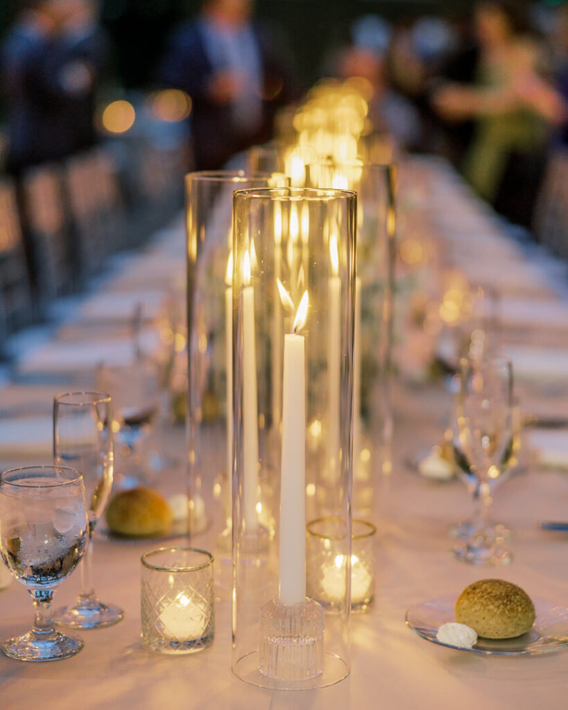 candlelit wedding reception