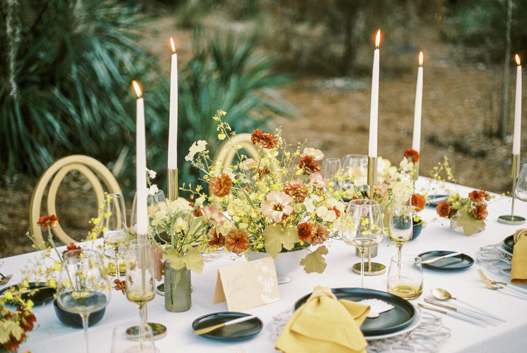 African inspired wedding reception details on film by Joy Proctor Design