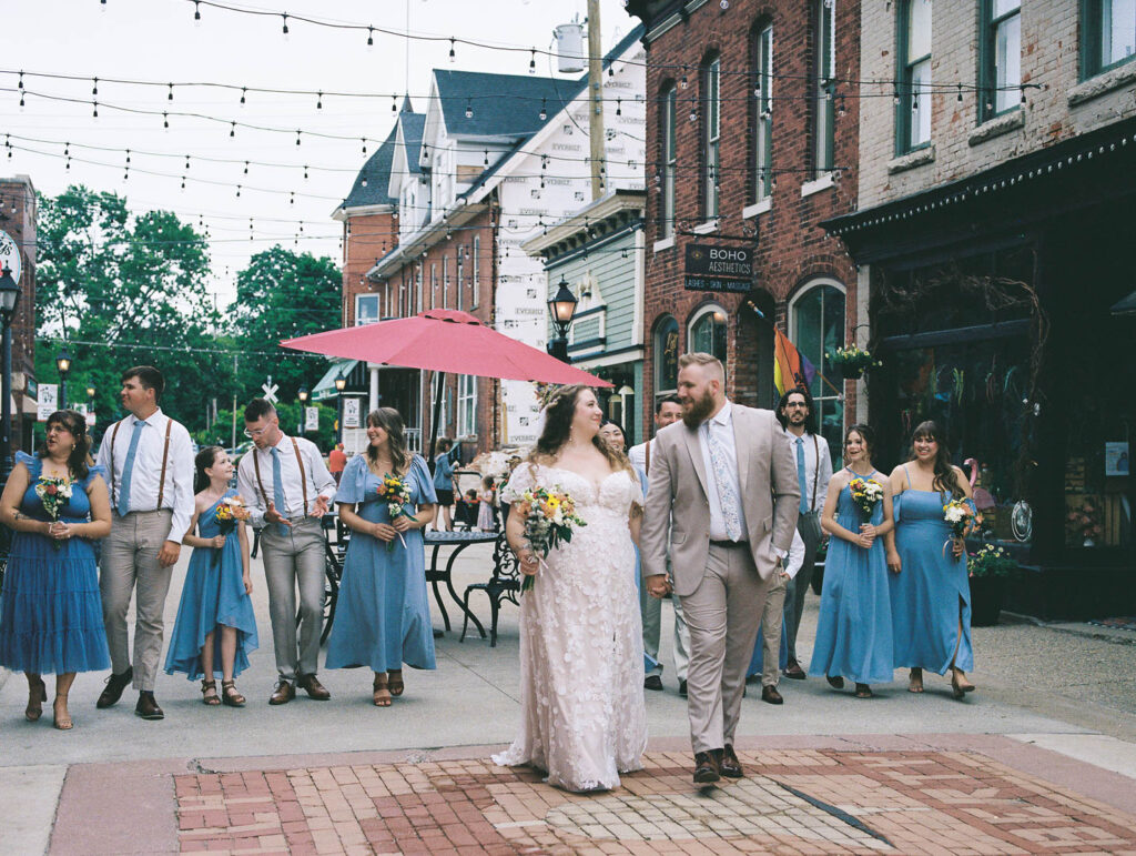 Holly Vault wedding bridal party on 120mm film