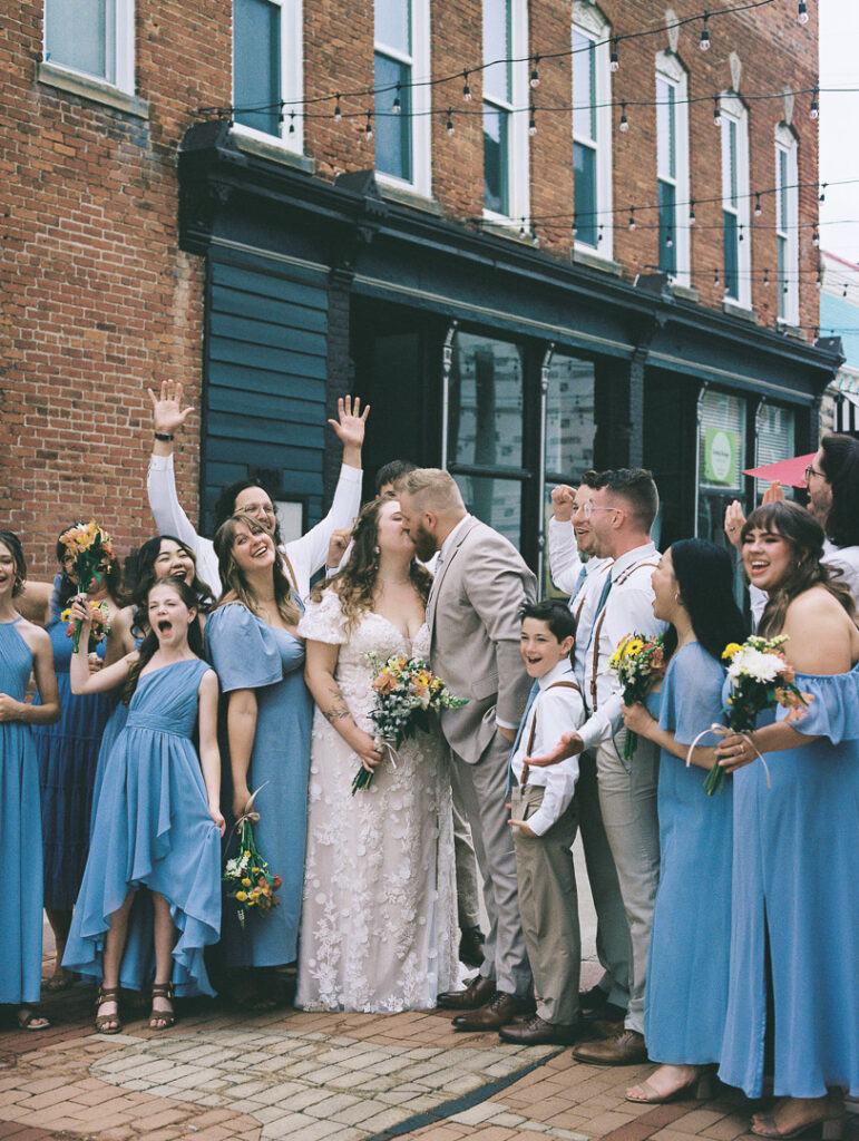 Holly Vault wedding bridal party on 120mm film