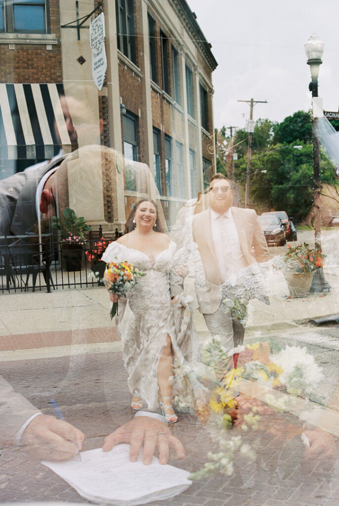 Detroit film wedding photographer double exposure