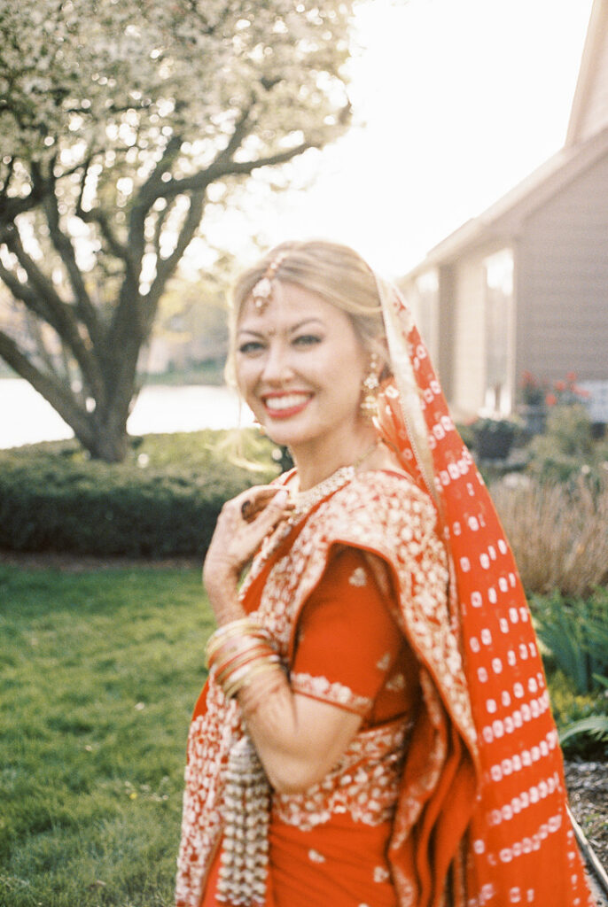 Red Bridal Lehenga film photography