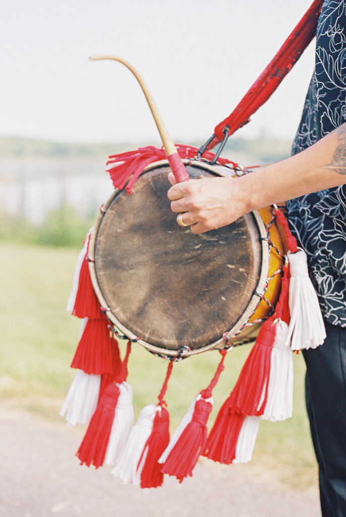 Indian Barrat ceremony dhol, a traditional Indian drum