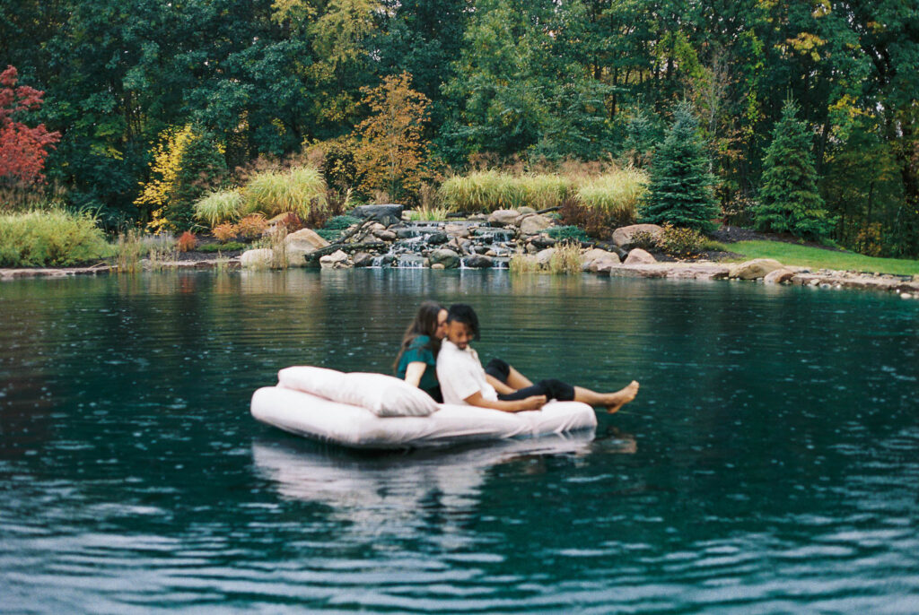 Detroit film photographer engaged session lake