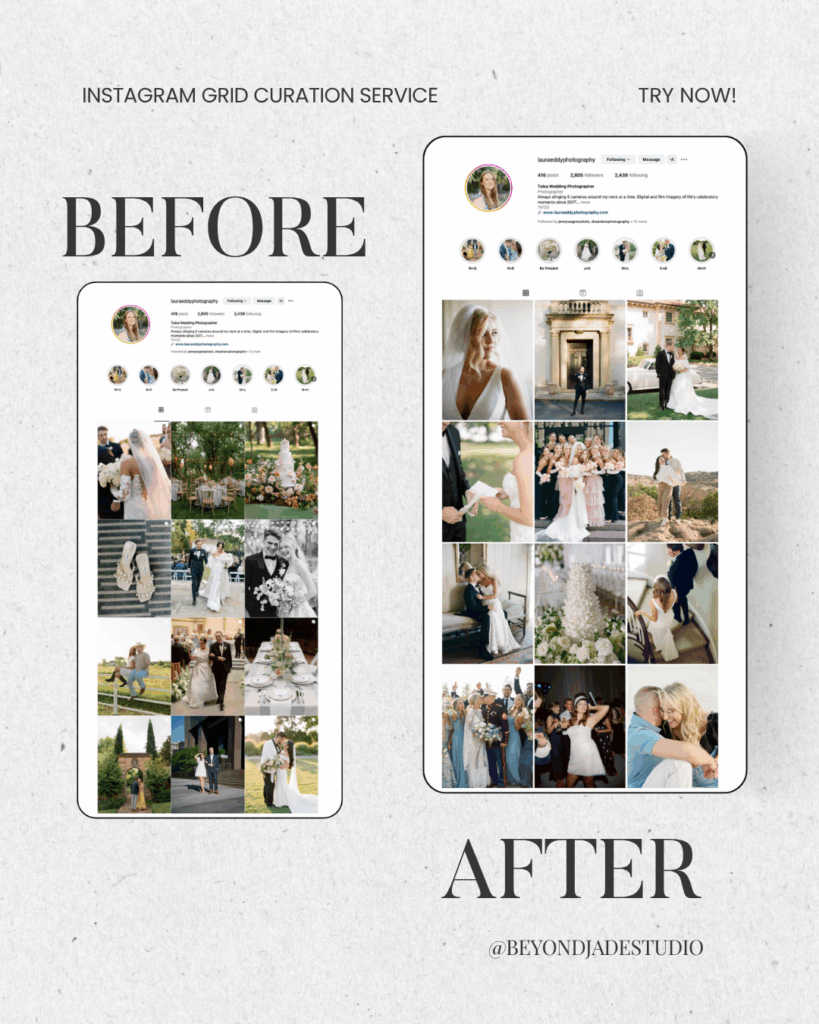 Instagram grid curation transformation