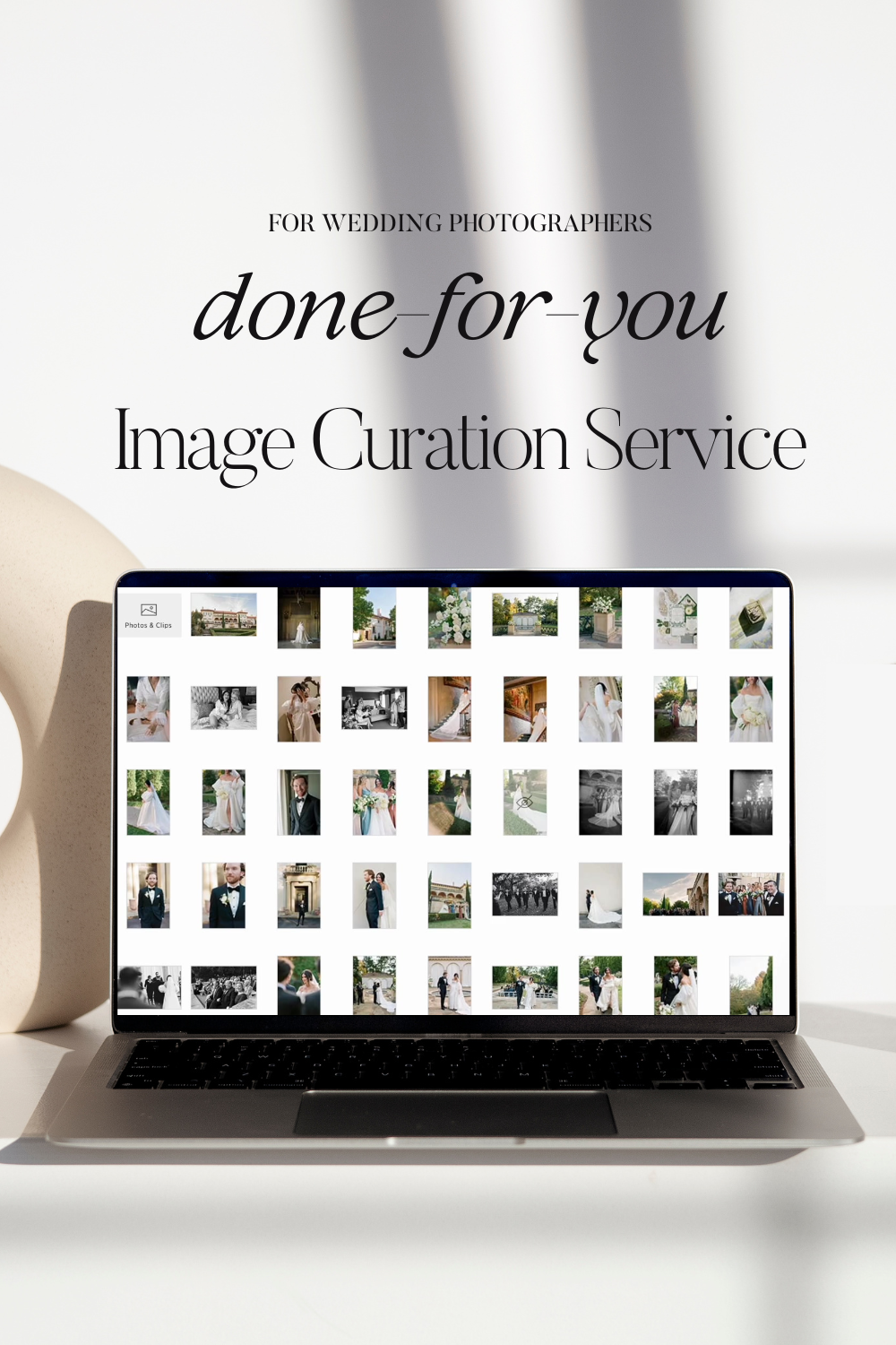 Wedding gallery curation service for wedding photographers