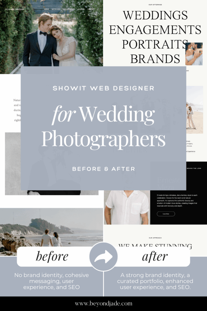 Showit web designer for wedding photographers