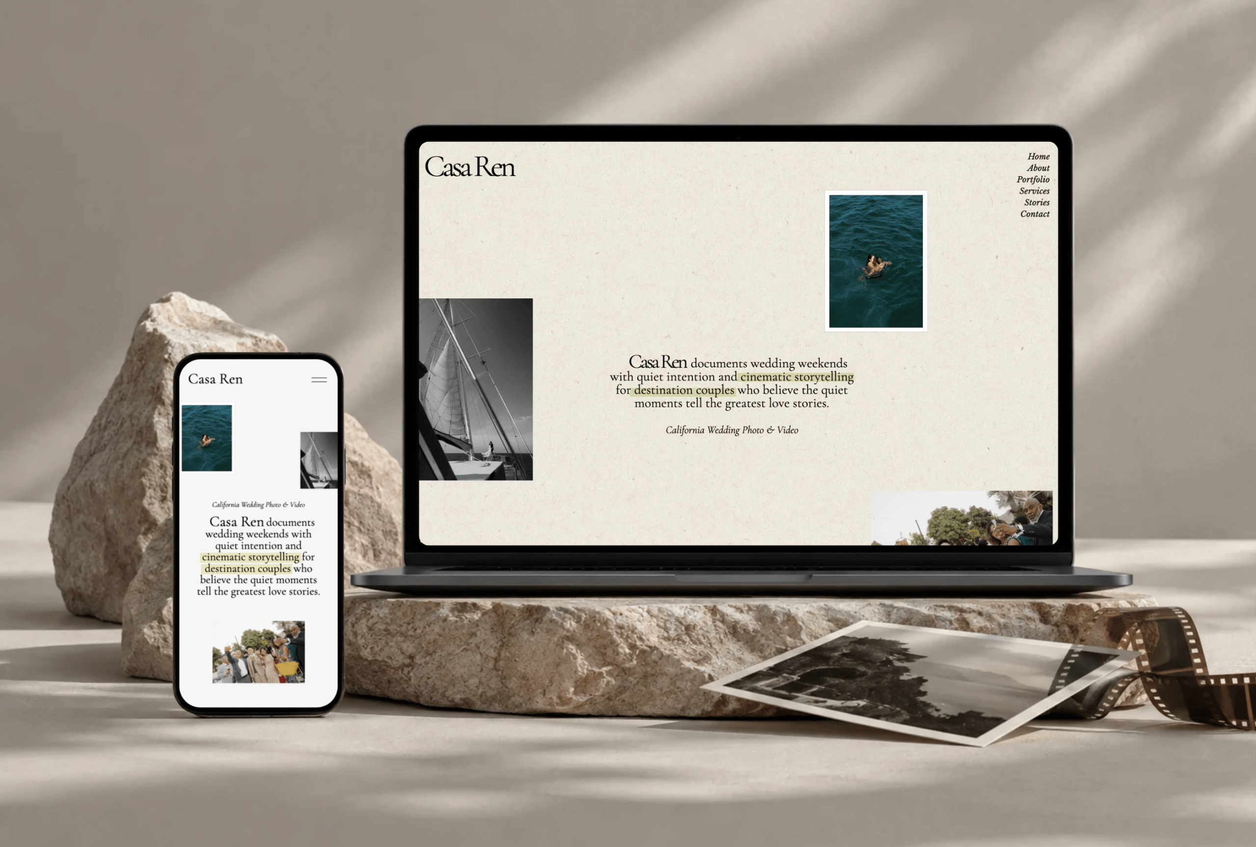 Showit template for film photographers